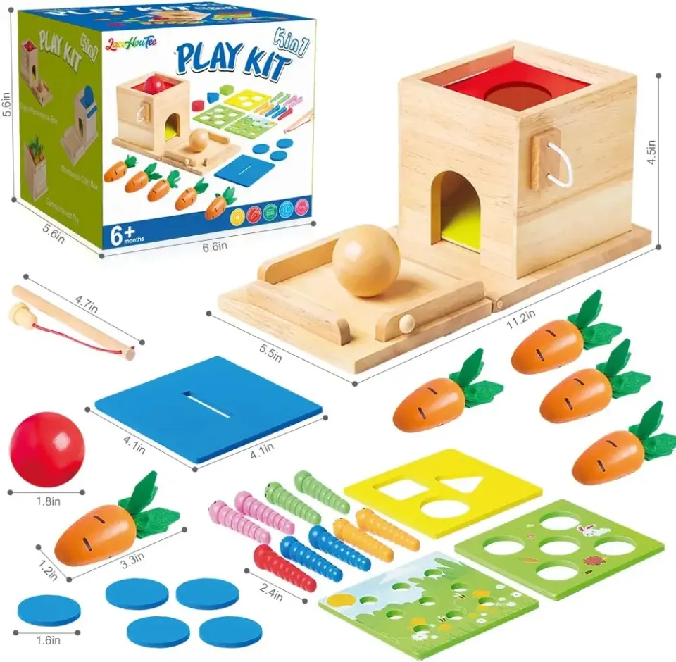 Montessori Toys for children 1-2 years old5 in wooden toy box