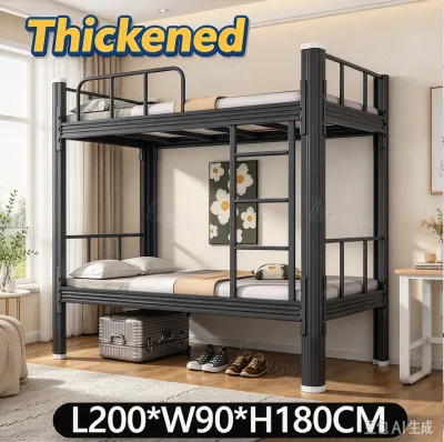 Ecoweave Thickened Full Steel Double Decker Bed Metal Bunk Bed with Stairs Bed Frame Double Deck Bed Adults Bed Student