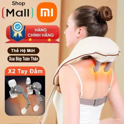 Máy Massage Cổ Vai Gáy Nhật Bản 6D HJ-818 -Hàng Chính Hãng -gáy chườm ấm giảm đau Đai mát xa cổ vai gáy 6D đa năng