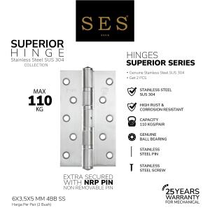 Engsel Pintu - Hinge SES 6 x 35 x 5mm 4BB Q16 SS Sus 304