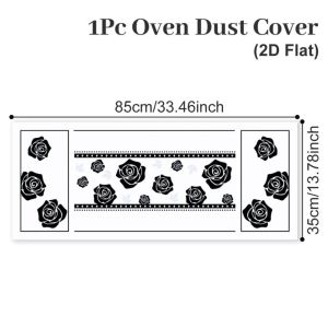 LUXERY Oil Proof Waterproof Microwave Oven Dust Cover 85x35cm Washable Protective Cover Universal Polyester Fabric Microwave Dust Cover Household Kitchen Decor