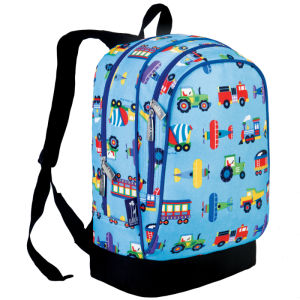 Wildkin Olive Kids Trains Planes & Trucks Sidekick Backpack Boys School Bag (No Side Pocket) (For Nursery Kindergarten Primary School)