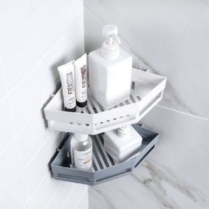 Kệ Góc Tam Giác Nhựa Dán Góc Tường Đa Năng Cho Bếp & Nhà Tắm Tiện Dụng