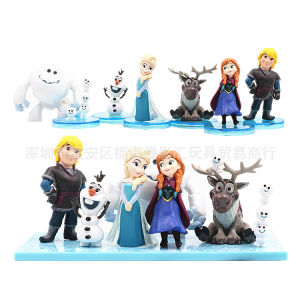 clu 3-12pcs Frozen Action Figure Anna Elsa Kristoff Olaf Prince Hans Sven Model Dolls Toys For Kids Ornament gifts ulc
