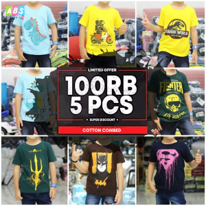 T-Shirt Kaos Anak Laki Laki Perempuan Umur 1-12 Tahun Kaos Distro