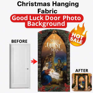 【Gods Love You】Good Fortune Descends Upon The Door Frame Cloth Frame With Religious Image Door Decoration