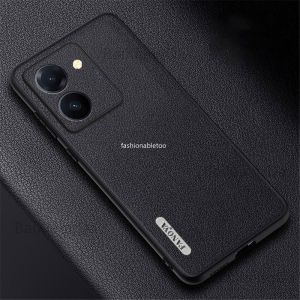 Luxury Leather Back Cover Fashion Solid Color Soft Case For Vivo Y27S Y36 Y56 Y78+ Y 36 Y 56 Y 78+ 4G 5G 2023 Phone Casing Shockproof Bumper Simple Fashion TPU Edge Anti Drop All Includ Phone Case