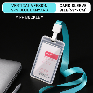 Sarung Kad Pengenalan Lutsinar Name Tag Sleeve Plastic Hard Shell Transparent ID Card Sleeve with Lanyard