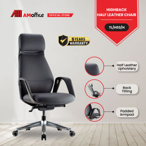 AM Office TLH03 Luxe Half Leather Highback Chair