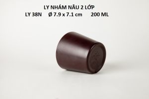 BỘ 10 CÁI Ly / cốc nhựa uống trà đá meelamine NHÁM NÂU TRẮNG 2 LỚP LY38N - Ø 7.9 x 7.1 cm / LY39N - Ø 7.7 x 11.1 cm