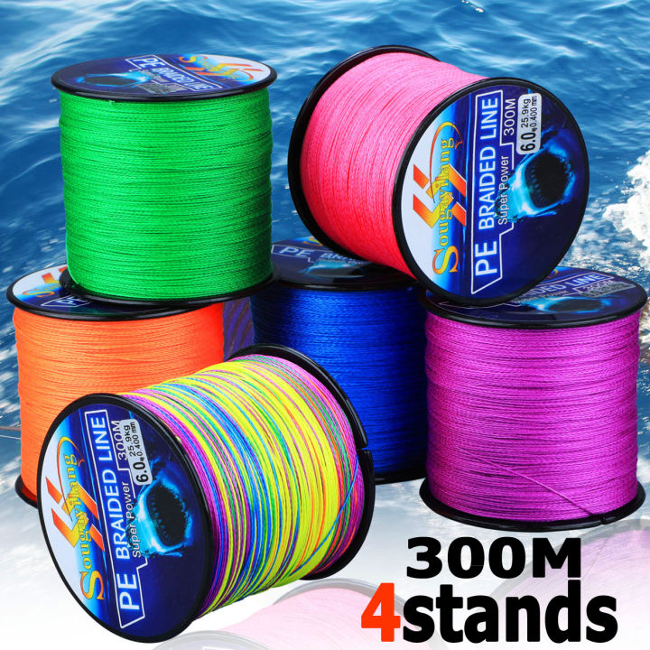 Sougayilang Multifilament Braided Fishing Line Strands 300M Colors  Fishing Lines Freshwater Saltwater Super Strong PE Fishing Reel Braided Line