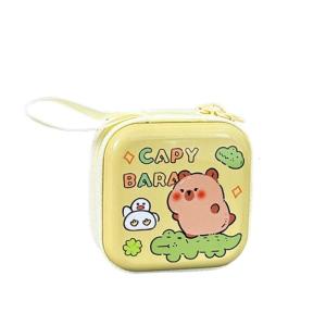 Capybara Style Purse Tinplate Small Item Case Earphones Storage Bag Suitable For Collecting And Trinkets