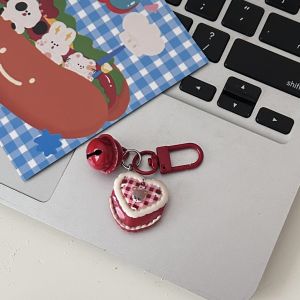 Creative Multiple Red Love Heart Berries Cartoon Keychain Cute Bear Cherry Bell Pendant Bow Style Friend Accessories