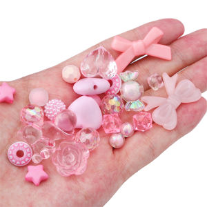 30g/Bag Multicolor Random Mixed Styles Baroque Bow Smile Flower Beads Acrylic Love Heart Spacer Beads For DIY Bracelets Jewelry Making Accessories