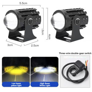 ไฟเสริม นํา สว่างสูงสําหรับรถจักรยานยนต์รถบรรทุกรถยนต์รถยนต์ไฟฟ้า -การควบคุมสองสี