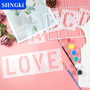 SHNGki 42 pcs thư Giấy nến 3 inch lồng vào nhau thủ công Giấy nến kit tái sử dụng bảng chữ cái nhựa mẫu