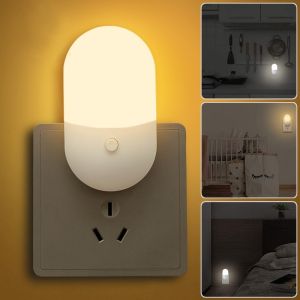 Plug-in LED Night Light Warm White/White Dimmable Baby Feeding Night Light Bedside Bedroom Wall Lamp