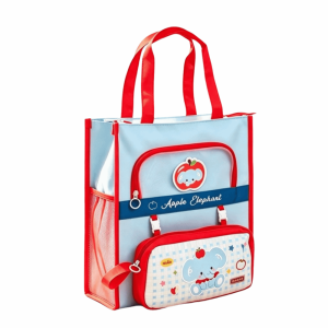 MAYNN Kawaii Cute Animals Tote School Bag Oxford Cloth Handheld Cartoon a4 File Bag Mutli-Purpose Detachable Pencil Case Document Storage Bag Back To School