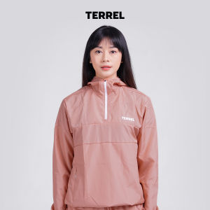 Terrel women basic cagoule jacket peach olah raga gym lari running