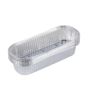 HJKL 30/50Pcs Hình chữ nhật Thiếc lá nhôm Chịu nhiệt Tái sử dụng Hộp giấy bạc đóng gói Bánh Mì Mini Mịn Thuận tiện Khay bánh mì nhỏ Dụng cụ nấu ăn