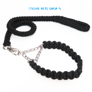 Bộ dây dắt Chó Lớn kèm vòng cổ bằng 8 sợi dây thừng bện chắc chắn (mẫu mới) - Love Pets Shop