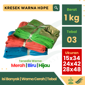 Kantong Plastik Kresek Warna Kecil Sedang Besar 1 Kg Ukuran 15 24 28
