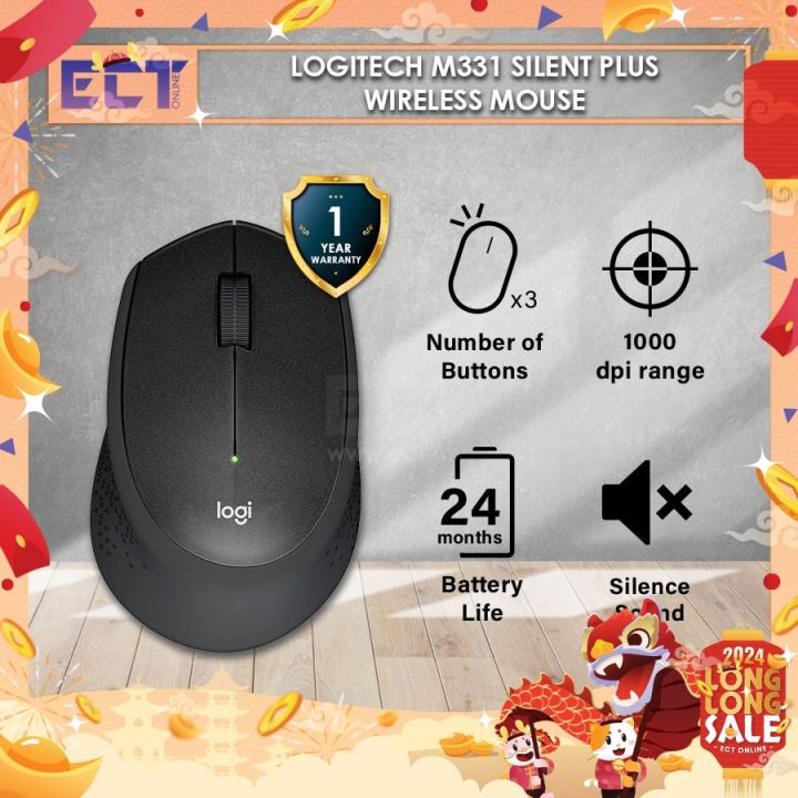 Logitech M331 Silent Plus Wireless Mouse Black Blue Red Lazada 3721