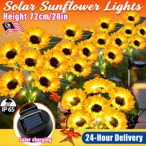 Auto Night Sensor Solar Sunflower Lamp IP65 Waterproof Garden Yard Path Simulation Flower Outdoor Decor Light