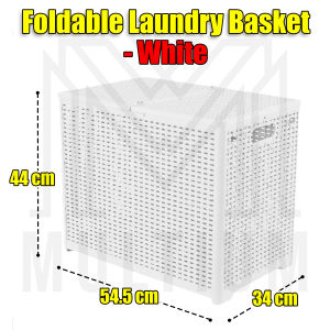 White Foldable Laundry Basket Collapsible Storage Basket Toy Storage Organiser for Kids Multipurpose Household Storage Bin Space-Saving Basket