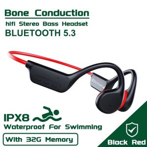 【SG Local Stock】IPX8 Waterproof Bone Conduction Bluetooth 5.3 Headphones 32GB MP3 | Swimming Sports Wireless Earphones