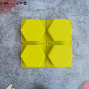 WP💓💛💖 4-Cavity Soap Mold Silicone Forms Making Handmade Hexagonal Aromatherapy Wax Plaster Epoxy Soap Silicone DIY Molds Supply
