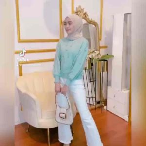 BANGKOK CANDY BLOUSE 3D DOT POM POM RAJUT IMPORT KOREAN STYLE