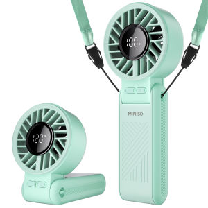 MINISO Foldable handheld fan hanging neck small fan USB-C fast charging 120 wind speeds