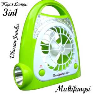 Kipas Angin Meja Portable / Kipas Lampu Emergency / Kipas Lampu Cas Super Terang Rechageable