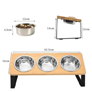 Stainless Steel Pet Bowl for Cat/Dog Food and Water Bowl Elevated Non-slip Sloping Bowl Protecting Cervical Spine