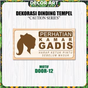Decor Art - 10x20 Cm Hiasan Dinding Tempel Variasi Tanda Pintu Kamar CCTV Perhatian Motif DOOR