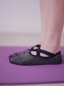 【SG】VIVA Anti-Slip Yoga Socks  Breathable Gold Glitter  Pilates Barre Dance Grip Socks  Gym & Home
