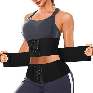 Waist Trainer for Women Seamless Belly Cincher Adjustable Corset Workout Girdle Body Shaper Belt Tummy Wrap with Hooks
