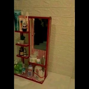 Rak Kosmetik Cermin Gantung Aesthetik Serbaguna