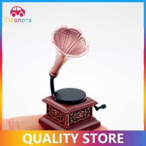 [Eleanor] Dollhouse Vintage Phonograph Miniatures Model Living Room Accessories Of Doll House Decor Kids Pretend Play Toys Ornaments Gifts