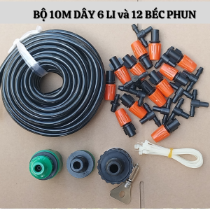 Hệ Thống Tưới Phun Sương Tự Động Làm Mát Căn Nhà Cây Cảnh -Bộ 10m dây và 12 béc phun