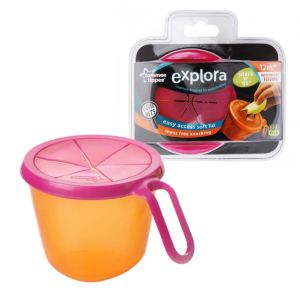 Tommee Tippee ถ้วยใส่ของว่างมีฝาปิด ถ้วยหยิบขนมไม่หก Snack n Go Bowl ของแท้