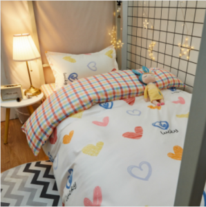 4 In1 Flat Cadar Super Single/Queen/King Bedsheet Modern Stylish Set Supoer King with Quilt Cover Bedsheet Set