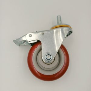 Bánh xe PP phi 100mm cọc vít xoay xoay khóa