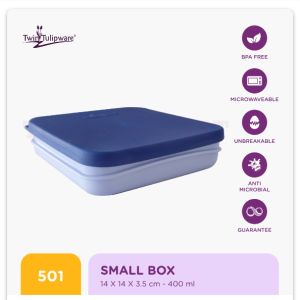 Twin Tulipware SMALL BOX 400 ml Wadah Bekal Kotak Makan Tempat Penyimpanan di Kulkas Asri Tulipware