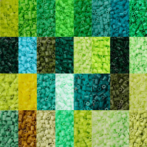2.6mm Bulk Green Color Series Perler Beads Refill Pack - 1000/5000pcs Fusible DIY Art Craft Fuse Beads for Mosaic Puzzle Kits h260820