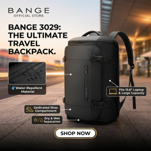 NEW ARRIVAL! BANGE BG-3029 Large Capacity Sports Travel Shoulder Bag (46 x 31 x 20cm) (28L) 1.56kg – Lightweight Wet & Dry Separation Waterproof Fabric Anti-Theft Design Shoe Compartment Laptop Compartment Hidden Pocket Adjustable Strap Quality Zi