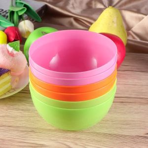 6Pcs Plastic Party Serving Bowls Reusable Unbreakable Colorful Salad Snack Candy Dish Microwave Dishwasher Safe for Pool Patio2026
