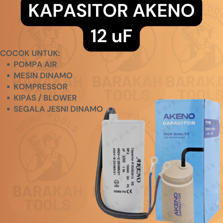 Kapasitor Capacitor Uf Mikro V Akeno Kabel Bulat Kondensor Uf Kapasitor Mesin Cuci