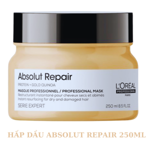 Dầu hấp dưỡng tóc mềm mượt & phục hồi hư tổn toàn diện Loreal Absolut Repair & Repair Golden